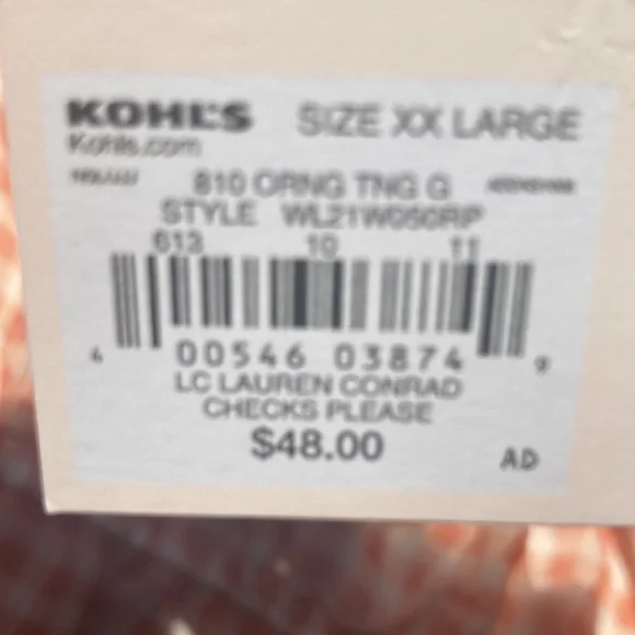 LC Lauren Conrad check print ruffle detail boho top XXL - Picture 14 of 17